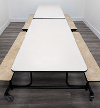 Load image into Gallery viewer, 12ft Cafeteria Lunch Table w/ Bench Seat, Gray Top, Golden Jurapana Bench, Adult Size (RF)