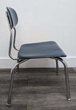 Load image into Gallery viewer, 16 inch Melsur Student Chair, Lighter Navy Blue, Hard Plastic, Chrome Swivel Glide (RF)