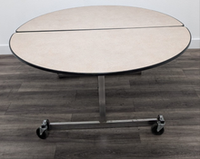 Load image into Gallery viewer, 60 inch Round Cafeteria Lunch Folding Table, Light Brown Top, Adult Size (RF)