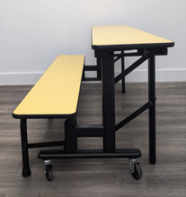 Load image into Gallery viewer, 6ft Mobile Convertible Bench Table, Yellow, Elementary Size (RF)