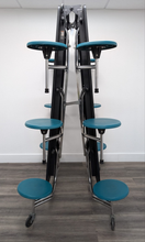 Load image into Gallery viewer, 12ft Cafeteria Lunch Table w/ Stool Seat, Gray Top, Green Seat, Elementary Size (RF)
