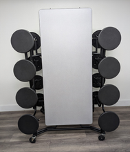 Load image into Gallery viewer, 12ft Cafeteria Lunch Table w/ 16 Stool SLED Seat, Gray Top, Black Seat, Elementary Size (RF)