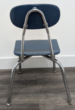 Load image into Gallery viewer, 16 inch Melsur Student Chair, Lighter Navy Blue, Hard Plastic, Chrome Swivel Glide (RF)