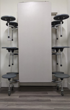 Load image into Gallery viewer, 12ft Cafeteria Lunch Table w/ Stool Seat, Gray Top, Gray Seat, Adult Size (RF)