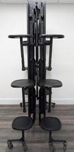 Load image into Gallery viewer, 12ft Cafeteria Lunch Table w/ Stool Seat, White Top, Black Seat, Adults Size (RF)