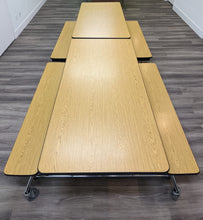 Load image into Gallery viewer, 12ft Cafeteria Lunch Table w/ Bench Seat, Light Oak Wood Grain, Adult Size (RF)