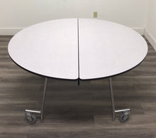 Load image into Gallery viewer, 60in Round Cafeteria Lunch Folding Table, Gray Top, Adult Size (RF)
