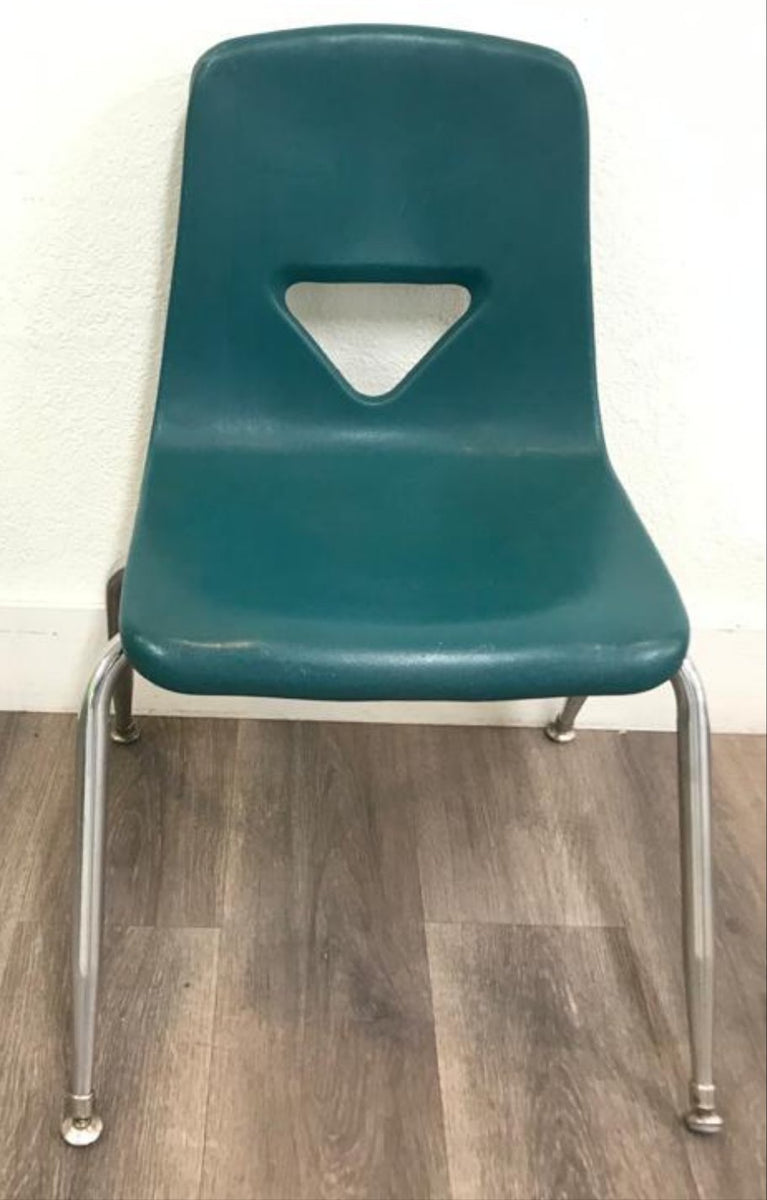14 inch Stacking Student Chair, Green (RF) School Excess