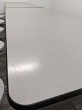 Load image into Gallery viewer, 12ft Cafeteria Lunch Table w/ 12 Stool Seat, Gray Top, White Seat, Adult Size (RF)
