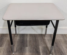 Load image into Gallery viewer, Artco Bell Uniflex 7SD4A6 - Student Desk,  Adjustable, Gray Spectrum Hard PlasticTop, w/ Black Metal Book Box (RF)