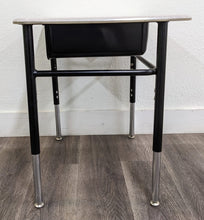 Load image into Gallery viewer, Artco Bell Uniflex 7SD4A6 - Student Desk,  Adjustable, Gray Spectrum Hard PlasticTop, w/ Black Metal Book Box (RF)