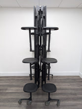 Load image into Gallery viewer, 12ft Cafeteria Lunch Table w/ Stool Seat, Wood Grain Top, Black Seat, Adults Size (RF)