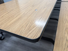 Load image into Gallery viewer, 12ft Cafeteria Lunch Table w/ Bench Seat, Wood Grain, Adult Size (RF)