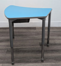 Load image into Gallery viewer, Artco Bell Kite Student Desk, Adjustable, Royal Blue and Sky Blue Top, w/ Metal Gray Book Box (RF)