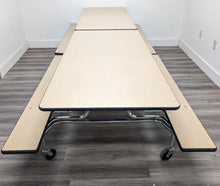 Load image into Gallery viewer, 12ft Cafeteria Lunch Table w/ Foldable Bench Seat, Beige Top, Beige Bench, Adult Size (RF)
