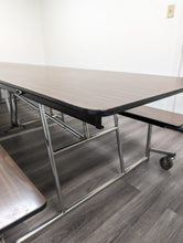 Load image into Gallery viewer, 12ft Cafeteria Lunch Table w/ Bench Seat, Walnut, Adult Size (RF)