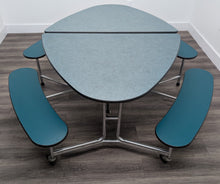 Load image into Gallery viewer, 8ft Cafeteria Lunch Table w/ Bench Seat, Green Seat Bench, Adult Size (RF)
