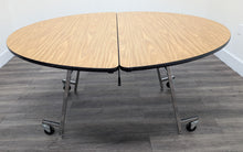 Load image into Gallery viewer, 60 inch Round Cafeteria Lunch Folding Table, Wood Grain Top, Adult Size (RF)