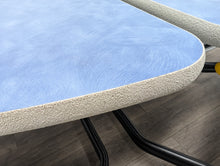 Load image into Gallery viewer, 60in Round Cafeteria Lunch Table w/ Bench Seat, Blue Top,White Seat, Elementary Size (RF)