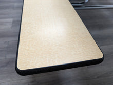 Load image into Gallery viewer, 12FT CAFETERIA LUNCH TABLE W/ FOLDABLE BENCH SEAT, ORANGE TOP, MAPLE BENCH, WHEELCHAIR & ADULT SIZE (RF)