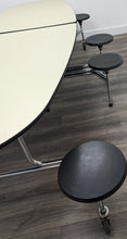 Load image into Gallery viewer, 10ft Cafeteria Lunch Table w/ 8 Stool Seat, Pale Moss Green Top, Black Seat, Oval, Adult Size (RF)