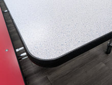 Load image into Gallery viewer, 12FT CAFETERIA LUNCH TABLE W/ FOLDABLE BENCH SEAT, GRAY TOP, RED BENCH, ADULT SIZE (RF)