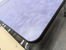 Load image into Gallery viewer, 8FT CAFETERIA LUNCH TABLE W/ FOLDABLE BENCH SEAT, PURPLE TOP, BEIGE BENCH, ELEMENTARY SIZE (RF)