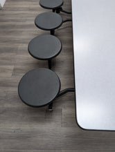 Load image into Gallery viewer, 12ft Cafeteria Lunch Table w/ 16 Stool SLED Seat, Gray Top, Black Seat, Elementary Size (RF)