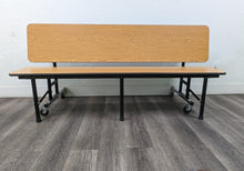 Load image into Gallery viewer, 6ft Mobile Convertible Bench Table, Medium Oak, Adult Size (RF)