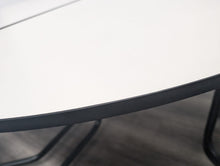 Load image into Gallery viewer, 60 inch Round Cafeteria Lunch Table w/ 8 Stool Seat, White Top, Black Seat, Elementary Size (RF)