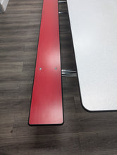 Load image into Gallery viewer, 12FT CAFETERIA LUNCH TABLE W/ FOLDABLE BENCH SEAT, GRAY TOP, RED BENCH, ADULT SIZE (RF)
