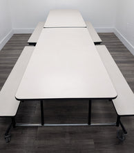 Load image into Gallery viewer, 12ft Cafeteria Lunch Table w/ Bench Seat, Light Beige Top, Adult Size (RF)