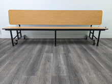 Load image into Gallery viewer, 8ft Mobile Convertible Bench Table, Medium Oak, Adult Size (RF)