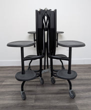 Load image into Gallery viewer, 60 inch x 48 inch Round Cafeteria Lunch Table w/ 8 Stool Seat, Maple Top, Black Seat, Elementary Size (RF) (Copy)