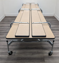 Load image into Gallery viewer, 12ft Cafeteria Lunch Table w/ Foldable Bench Seat, Beige Top, Beige Bench, Elementary Size (RF)