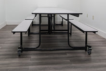 Load image into Gallery viewer, 12ft Cafeteria Lunch Table w/ Bench Seat, Gray, Adult Size (RF)