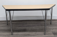 Load image into Gallery viewer, 58" x 26" Trapezoid Activity Table, Adjustable Legs, Maple Top (RF)