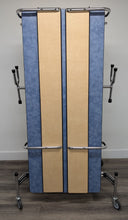 Load image into Gallery viewer, 12FT CAFETERIA LUNCH TABLE W/ FOLDABLE BENCH SEAT BLUE TOP, MAPLE BENCH, ADULT SIZE (RF)