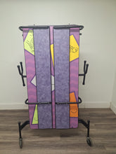 Load image into Gallery viewer, 10ft Cafeteria Lunch Table w/ Foldable Colorful Top, Purple Bench Seat, Adult Size (RF)
