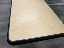 Load image into Gallery viewer, 12FT CAFETERIA LUNCH TABLE W/ FOLDABLE BENCH SEAT BLUE TOP, MAPLE BENCH, ADULT SIZE (RF)