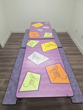 Load image into Gallery viewer, 10ft Cafeteria Lunch Table w/ Foldable Colorful Top, Purple Bench Seat, Adult Size (RF)