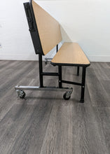 Load image into Gallery viewer, 6ft Mobile Convertible Bench Table, Medium Oak, Adult Size (RF)