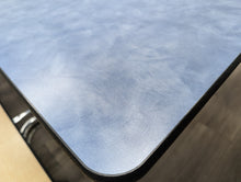 Load image into Gallery viewer, 12FT CAFETERIA LUNCH TABLE W/ FOLDABLE BENCH SEAT BLUE TOP, MAPLE BENCH, ADULT SIZE (RF)