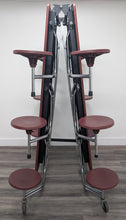 Load image into Gallery viewer, 12ft Cafeteria Lunch Table w/ 12 Stool Seat, Dark Gray Top, Burgundy Seat, Elementary Size (RF)