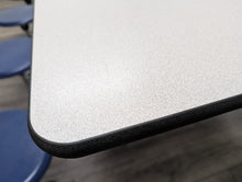 Load image into Gallery viewer, 10ft Cafeteria Lunch Table w/ 12 Stool Seat, Gray Top, Navy Blue Seat, Adult Size (RF)