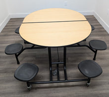 Load image into Gallery viewer, 60 inch x 48 inch Round Cafeteria Lunch Table w/ 8 Stool Seat, Maple Top, Black Seat, Elementary Size (RF) (Copy)