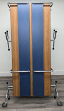 Load image into Gallery viewer, 12ft Cafeteria Lunch Table w/ Foldable Woodgrain Top, Blue Bench Seat, Adult Size (RF)