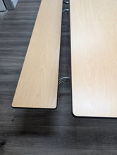 Load image into Gallery viewer, 12ft Cafeteria Lunch Table w/ Bench Seat, Light Oak Wood Grain, Adult Size (RF)