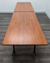 Load image into Gallery viewer, 10ft Rectangle Cafeteria Lunch Folding Table, Wood Grain Cherry Top, Adult Size (RF)