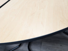 Load image into Gallery viewer, 60 inch Round Cafeteria Lunch Table w/ 8 Stool Seat, Maple Top, Black Seat, Adult Size (RF)